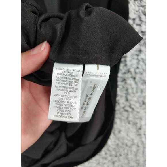 LOFT Black Dress SZ 00P Ruffle Cap Sleeve A-Line Lined Mini Goth Minimal Neutral - Picture 8 of 9